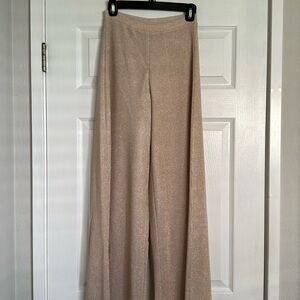 Bell bottom gold sparkled pants by Feather Bone (Anthropologie).